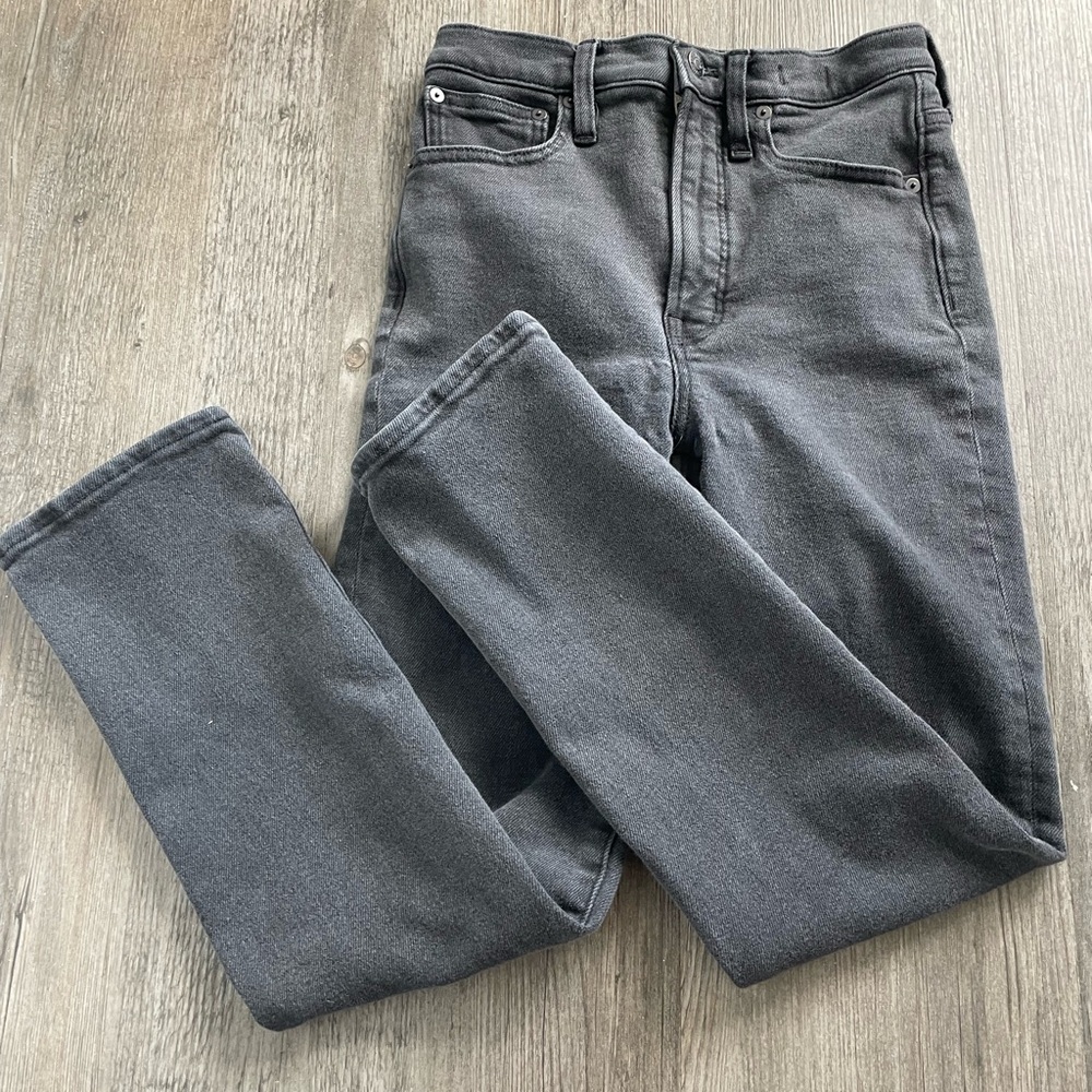 Madewell Women’s 24 Perfect Vintage Jean Faded Black Denim High Waist Straight